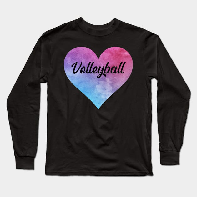 Volleyball girl watercolor mandala heart. Perfect present for mother dad friend him or her Long Sleeve T-Shirt by SerenityByAlex